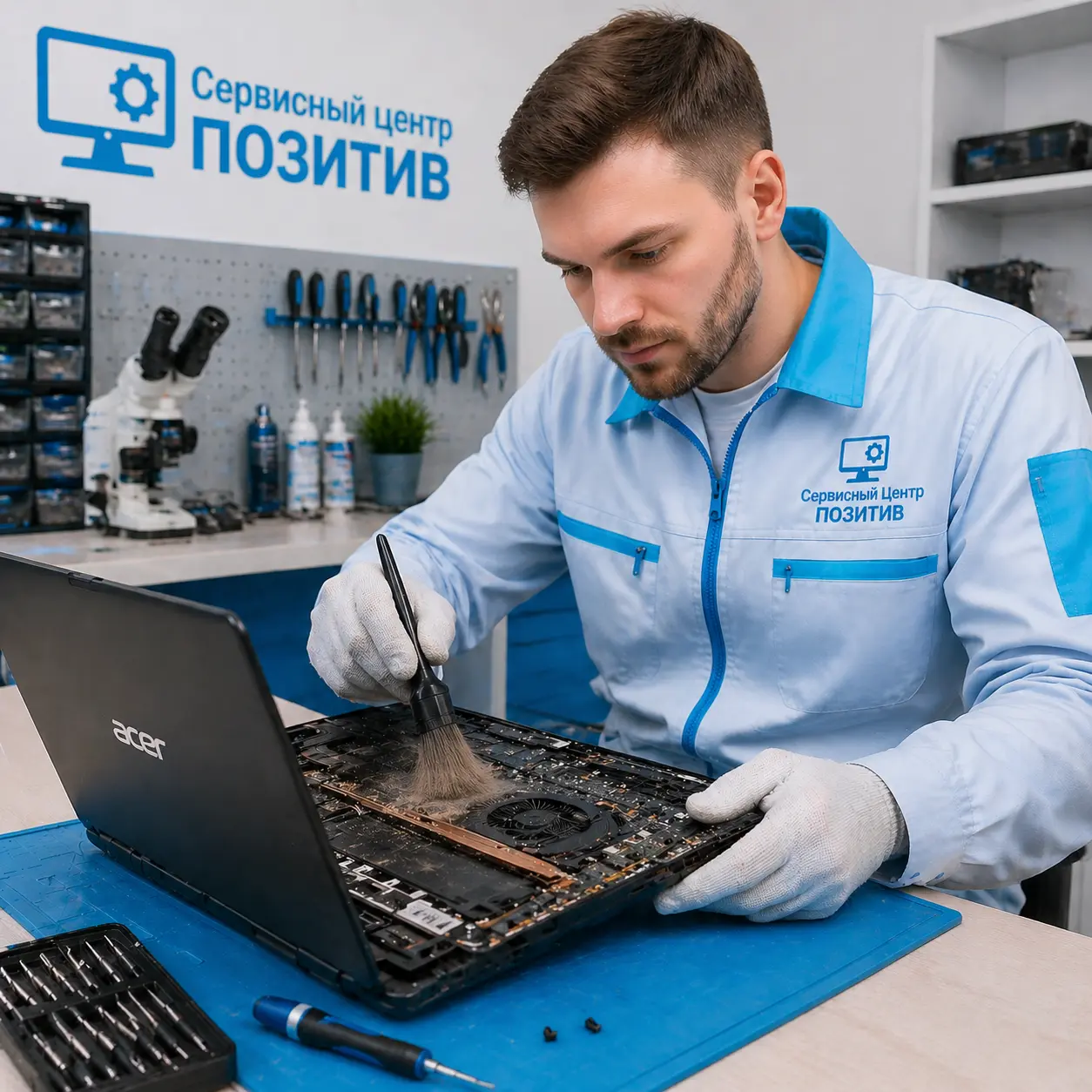 Чистка ноутбука Acer от пыли в Одинцово | Замена термопасты