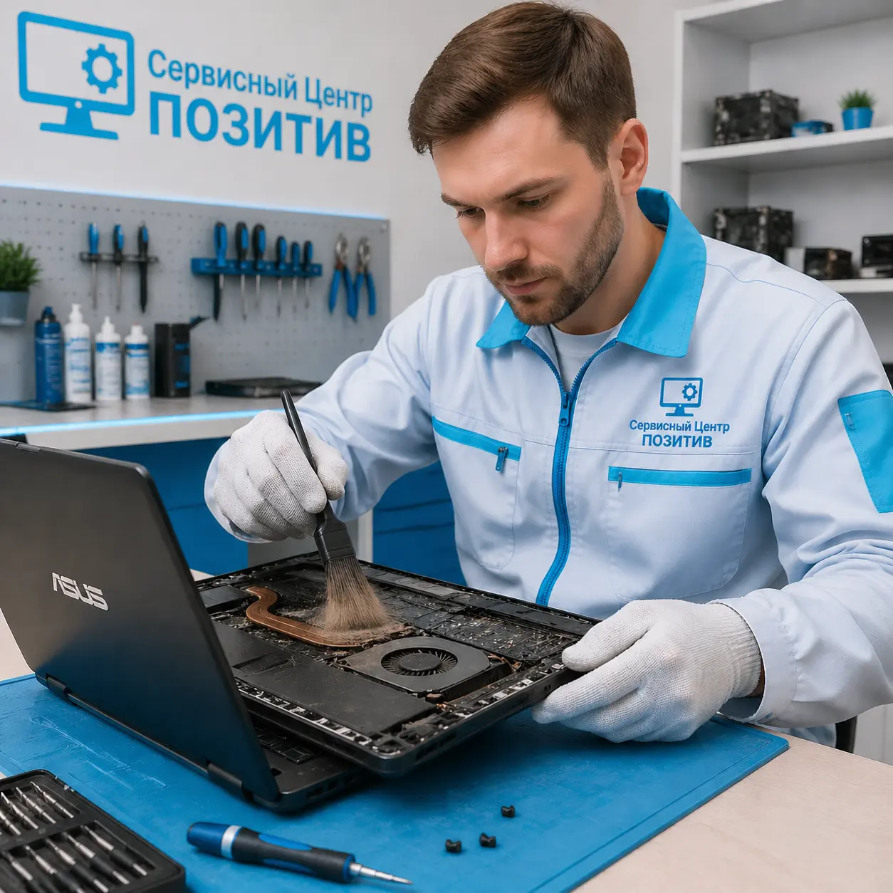 Чистка ноутбука Asus от пыли в Одинцово | Замена термопасты