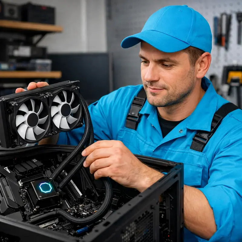 Установка водяного охлаждения на компьютер в Одинцово